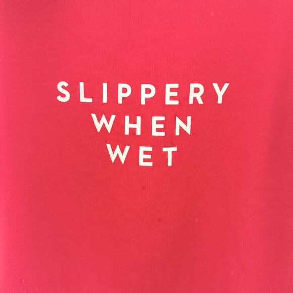 NWT MILLY Slippery When Wet Fleece Sweatshirt Crewneck Cotton Pullover Sz PS - Picture 3 of 9